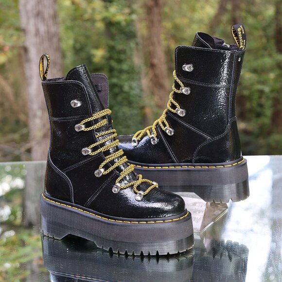 Dr Martens Ghilana Max Patent Leather Platform Boots - Picture 1 of 12